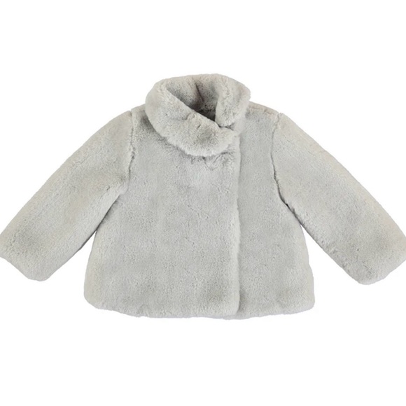 Mayoral Other - Mayoral Light Gray Faux Fur Coat for Kids 0084
